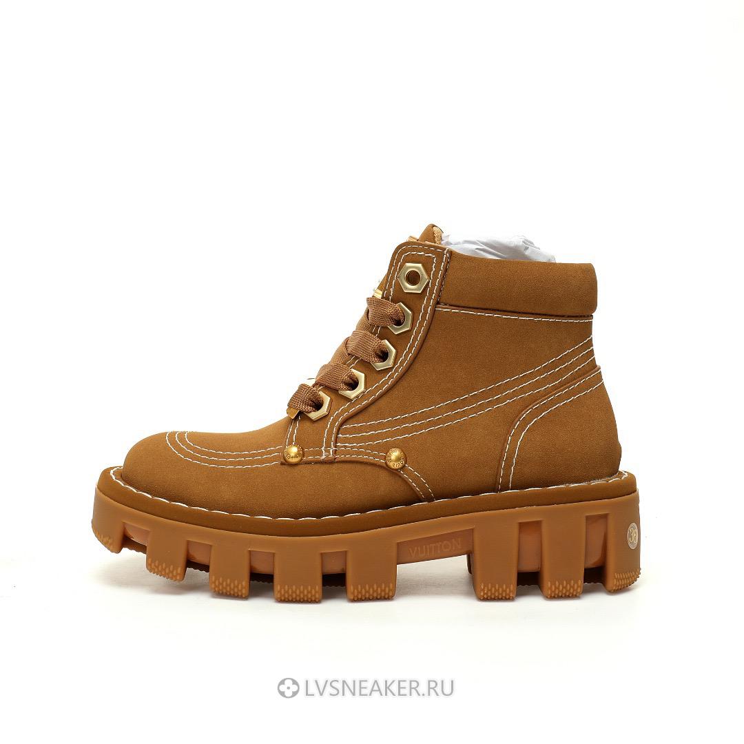 Louis Vuitton LV Checker Ankle Boot "Beige Brown Gold" 1ACN8B Sneakers