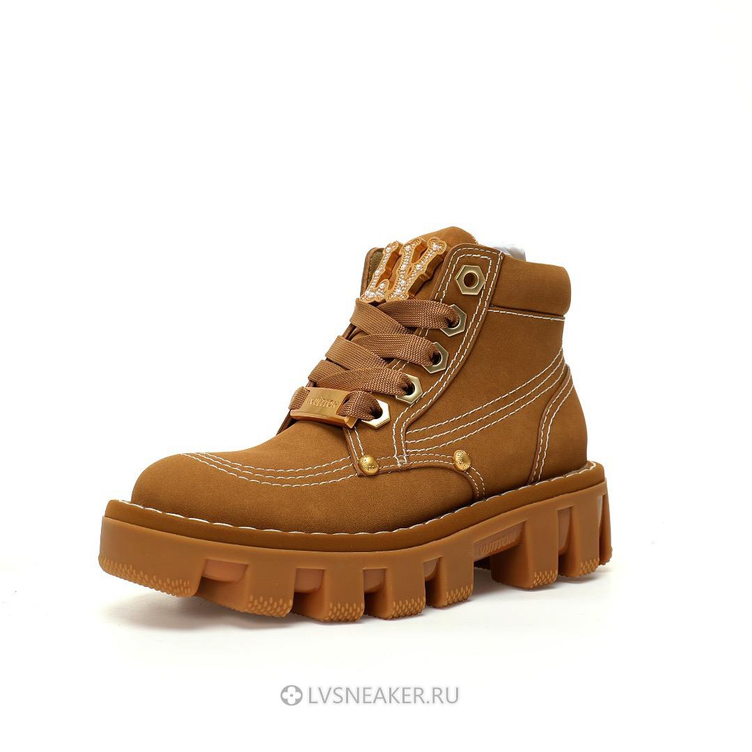 Louis Vuitton LV Checker Ankle Boot "Beige Brown Gold" 1ACN8B Sneakers
