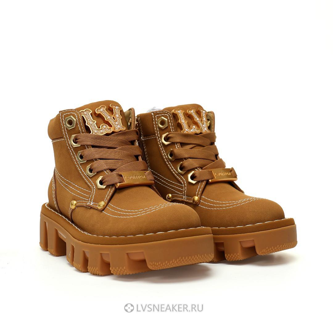 Louis Vuitton LV Checker Ankle Boot "Beige Brown Gold" 1ACN8B Sneakers