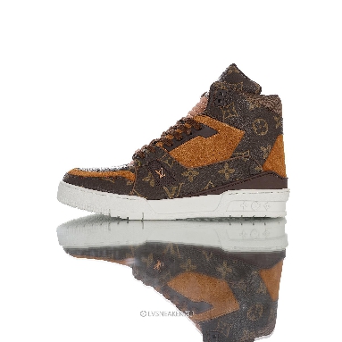 Louis Vuitton LV Trainer High Boot "Monogram Brown Suede" 1A5UQZ-2 Sneakers