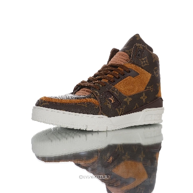 Louis Vuitton LV Trainer High Boot "Monogram Brown Suede" 1A5UQZ-2 Sneakers