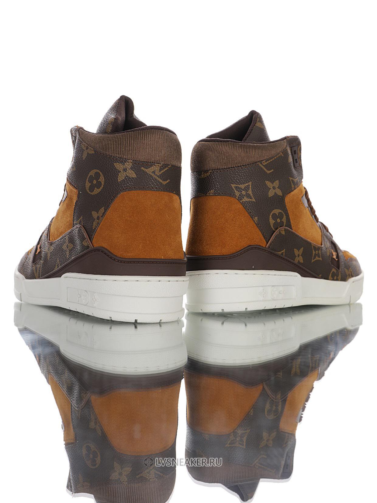 Louis Vuitton LV Trainer High Boot "Monogram Brown Suede" 1A5UQZ-2 Sneakers