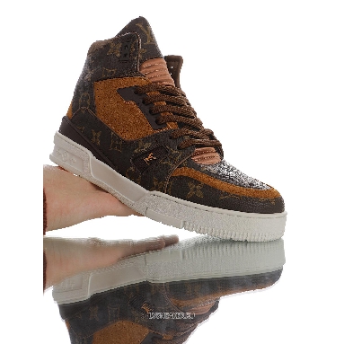 Louis Vuitton LV Trainer High Boot "Monogram Brown Suede" 1A5UQZ-2 Sneakers