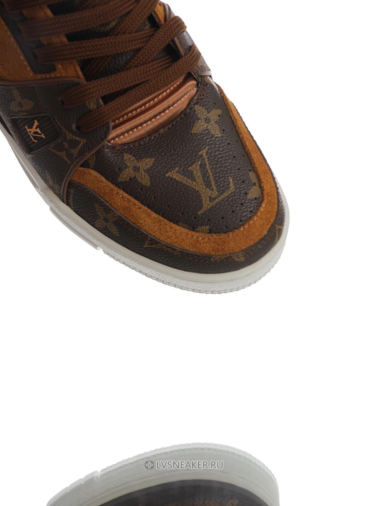 Louis Vuitton LV Trainer High Boot "Monogram Brown Suede" 1A5UQZ-2 Sneakers