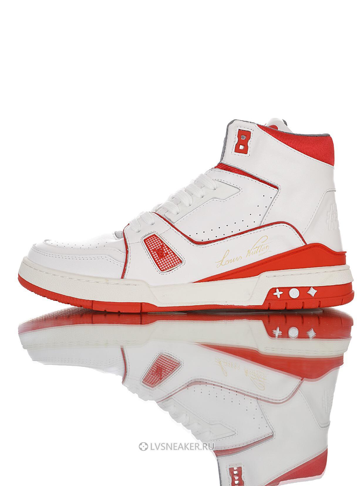 Louis Vuitton LV Trainer High Boot "White Red" 1A54I4 Sneakers