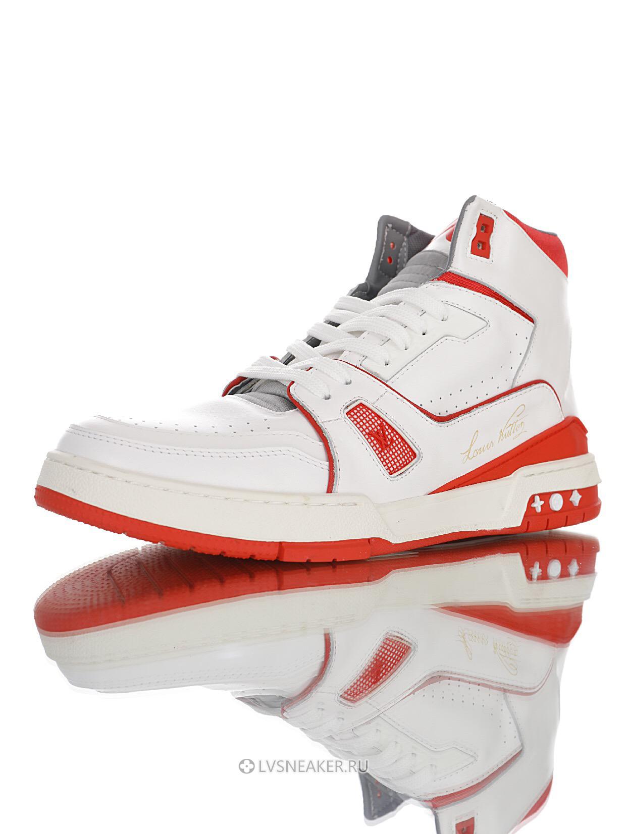 Louis Vuitton LV Trainer High Boot "White Red" 1A54I4 Sneakers