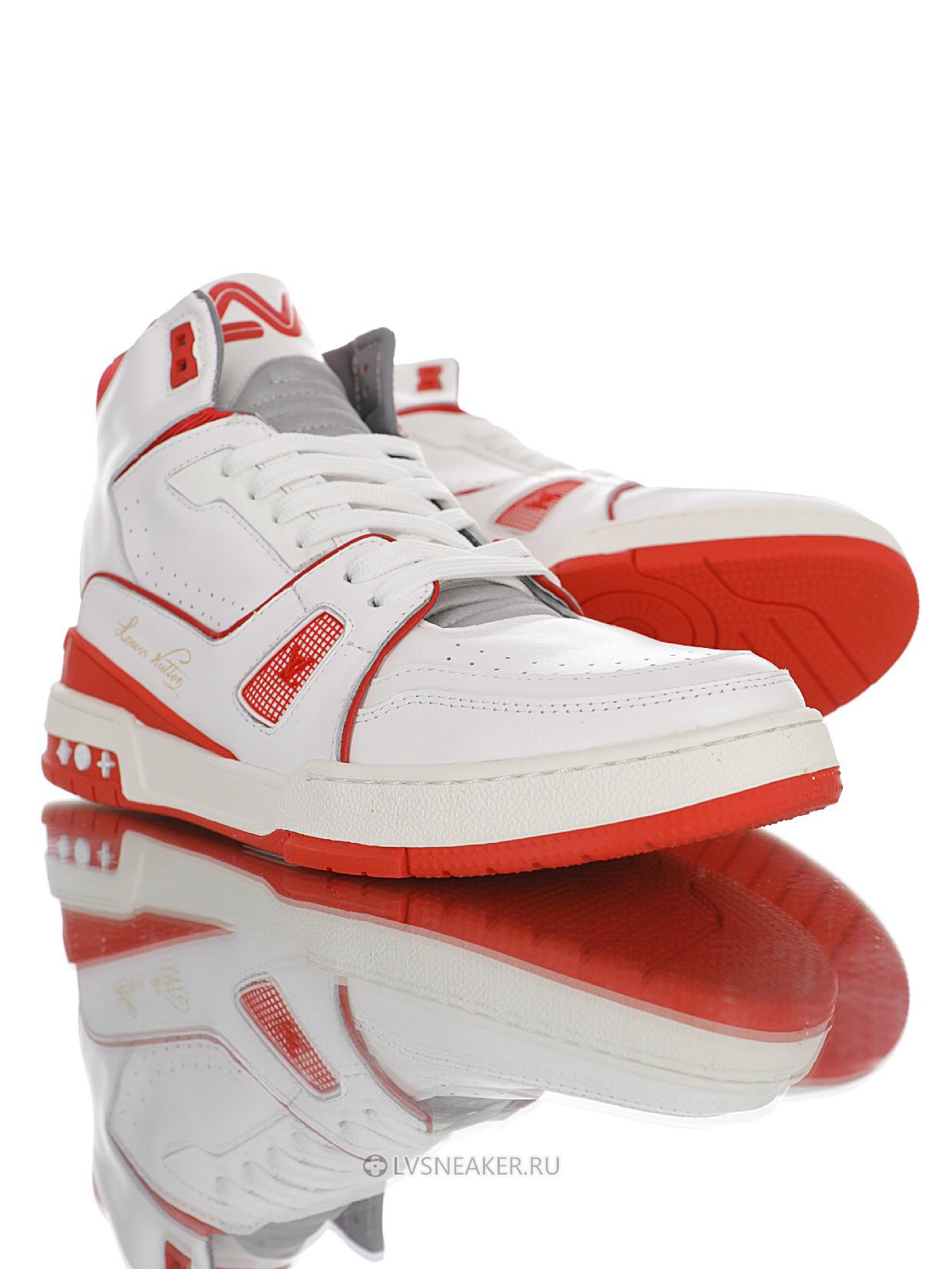Louis Vuitton LV Trainer High Boot "White Red" 1A54I4 Sneakers