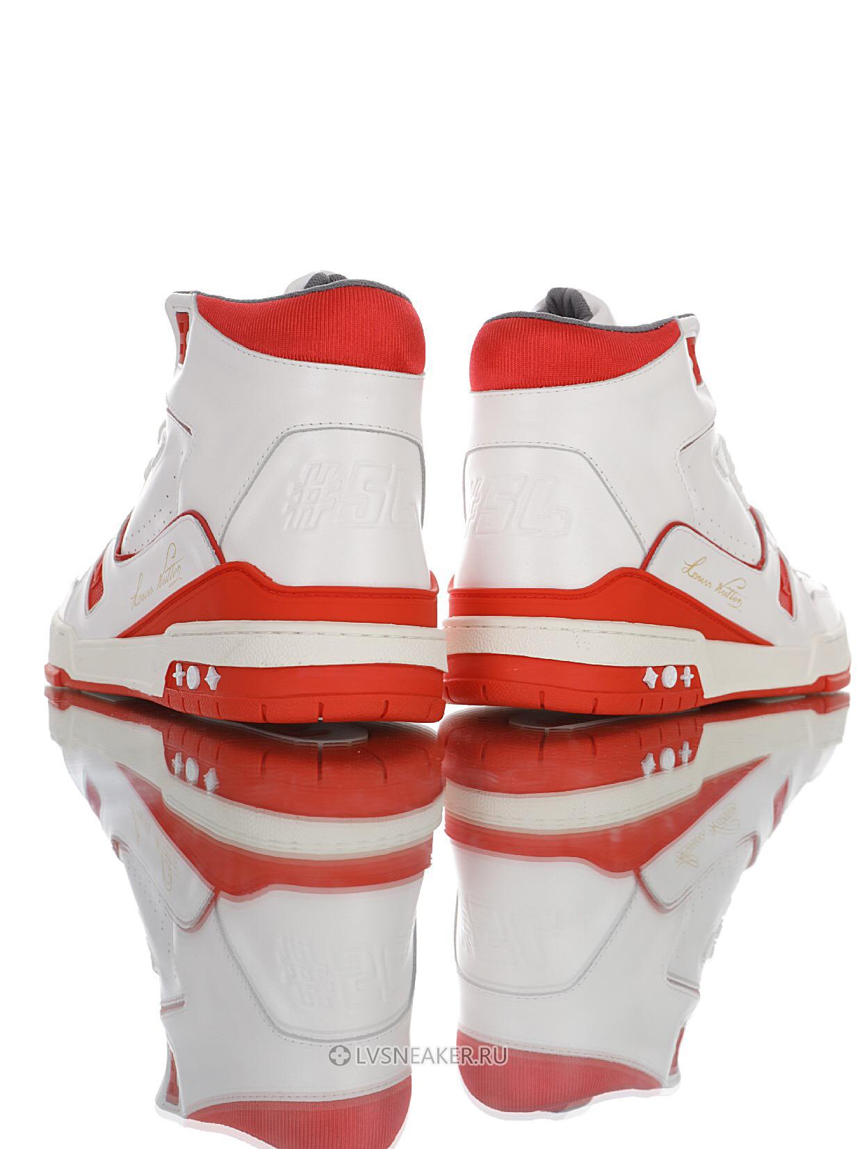 Louis Vuitton LV Trainer High Boot "White Red" 1A54I4 Sneakers