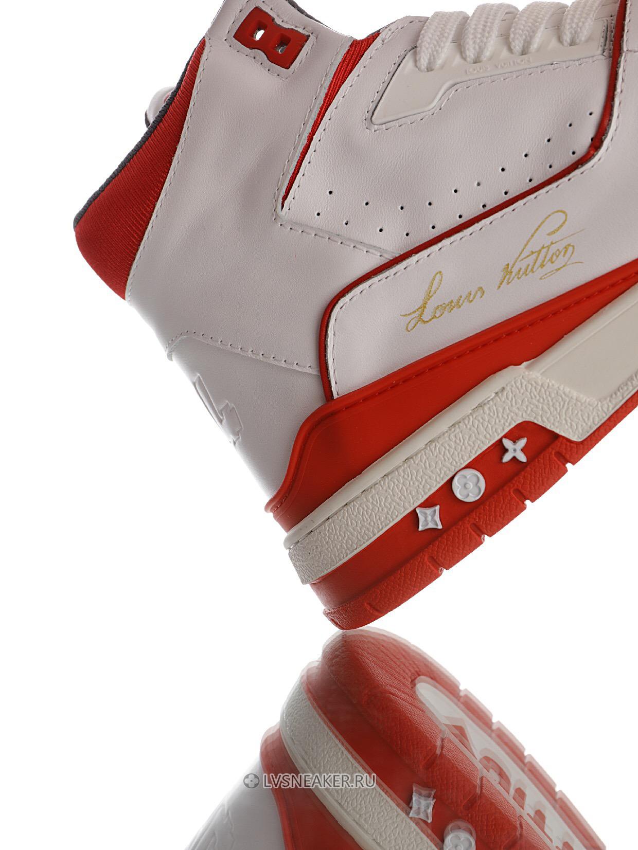 Louis Vuitton LV Trainer High Boot "White Red" 1A54I4 Sneakers