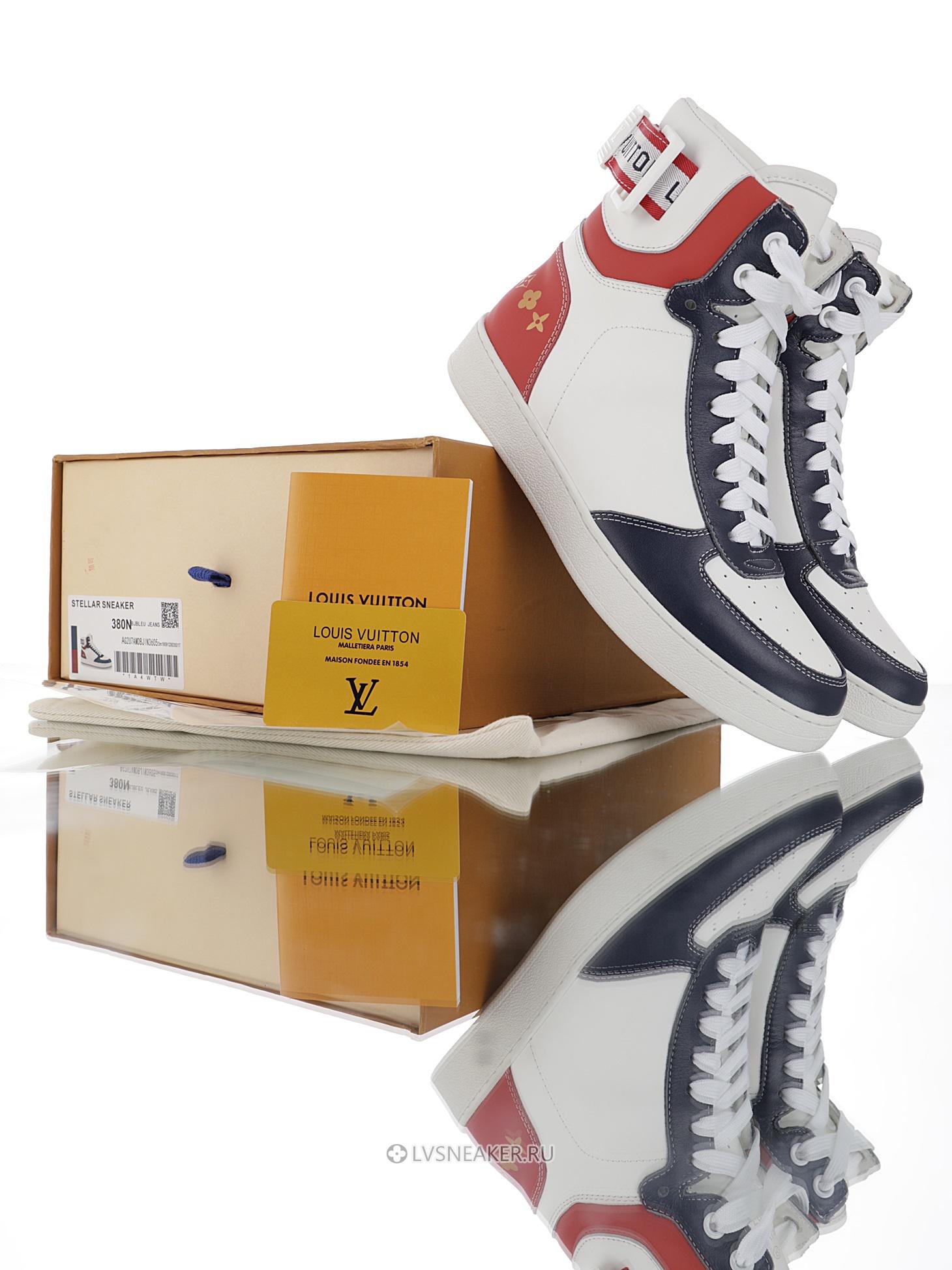 Louis Vuitton LV Rivoli Ankle High Boot "White Red Blue" 1A7S6-2 Sneakers