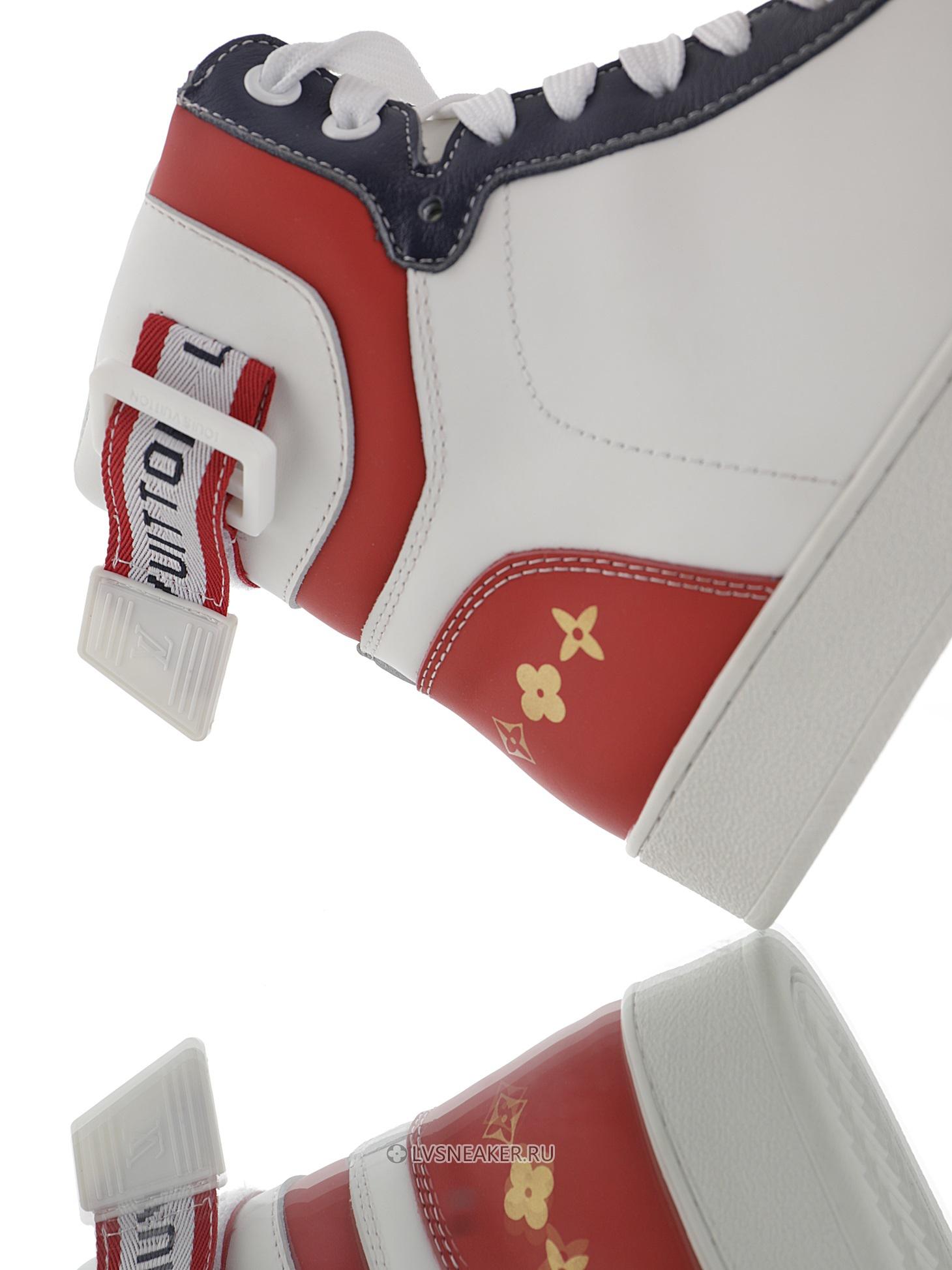Louis Vuitton LV Rivoli Ankle High Boot "White Red Blue" 1A7S6-2 Sneakers