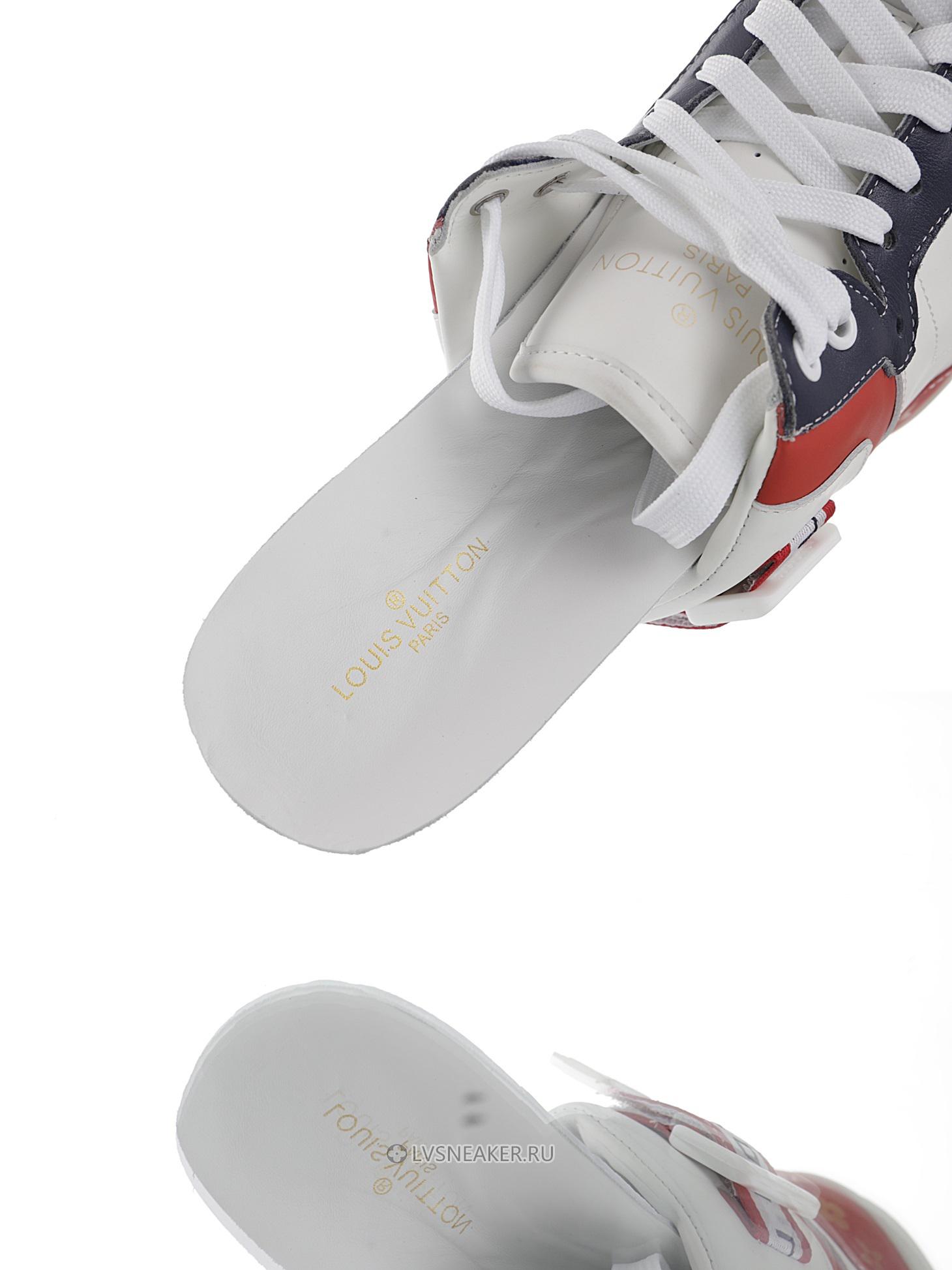 Louis Vuitton LV Rivoli Ankle High Boot "White Red Blue" 1A7S6-2 Sneakers