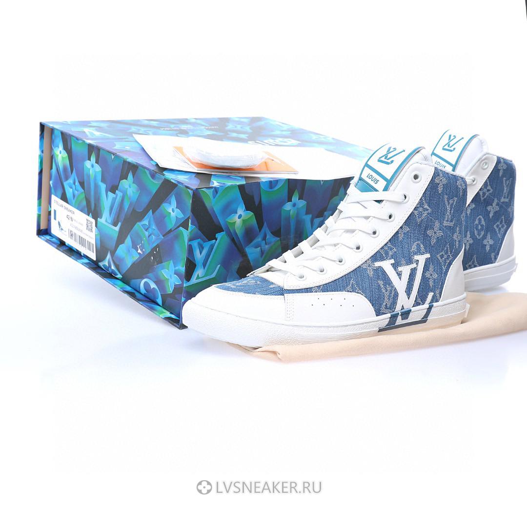 Louis Vuitton LV Charlie Ankle High Boot "White Denim Monogram" 1A9S5G Sneakers