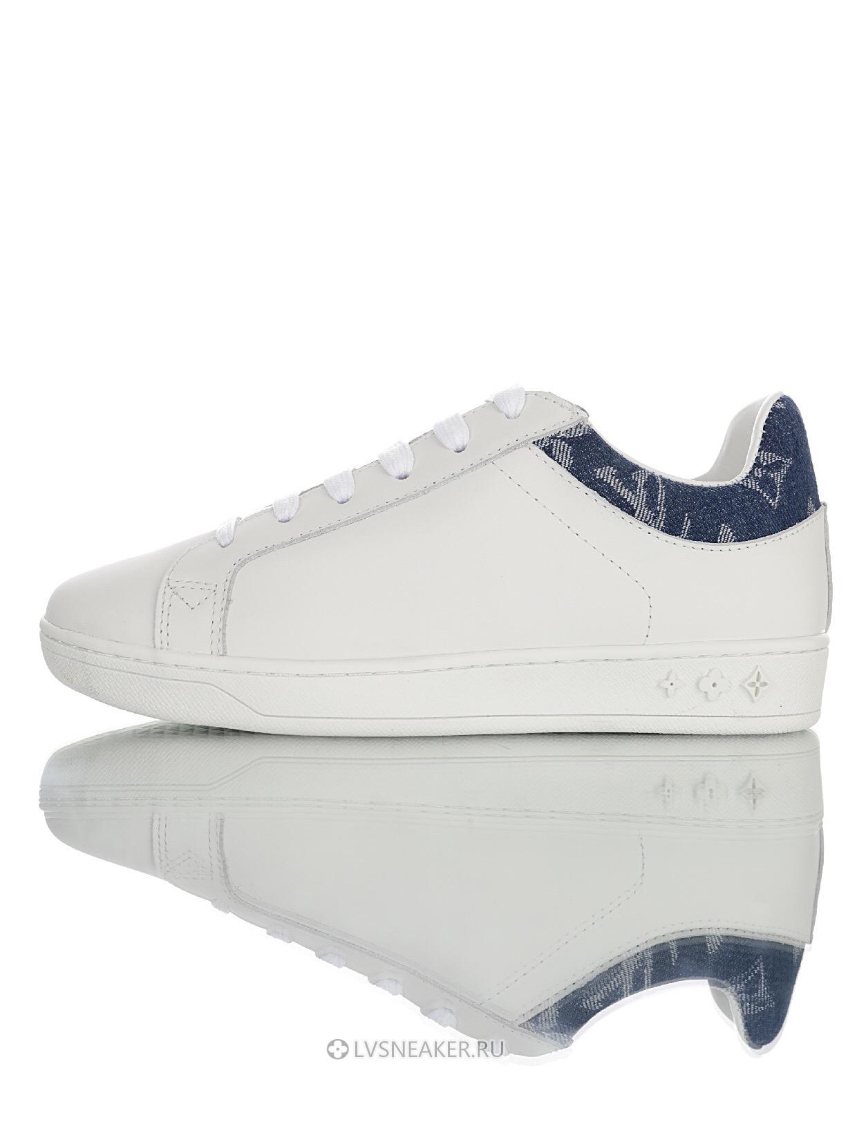 Louis Vuitton LV Luxembourg "White with Blue Denim Monogram Top" 1A45TA Sneakers