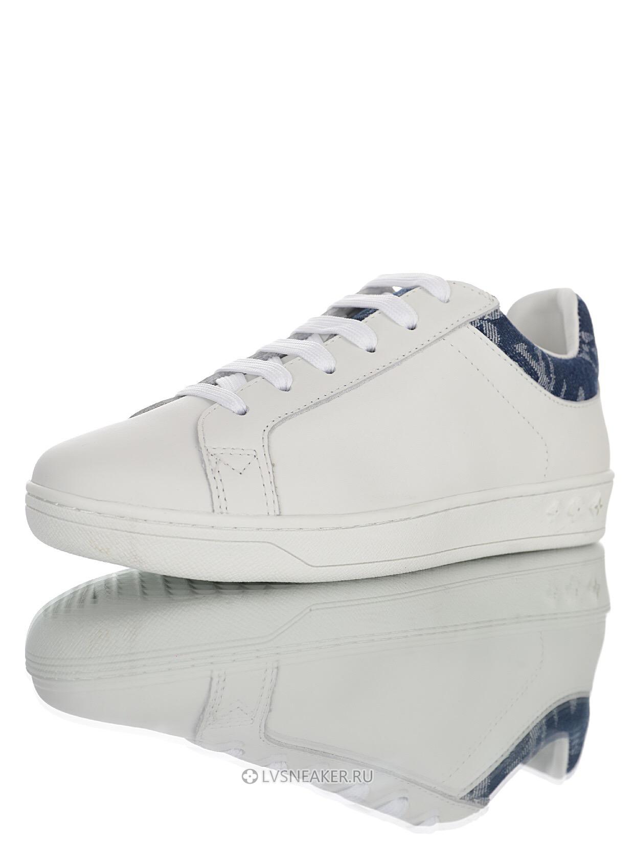 Louis Vuitton LV Luxembourg "White with Blue Denim Monogram Top" 1A45TA Sneakers
