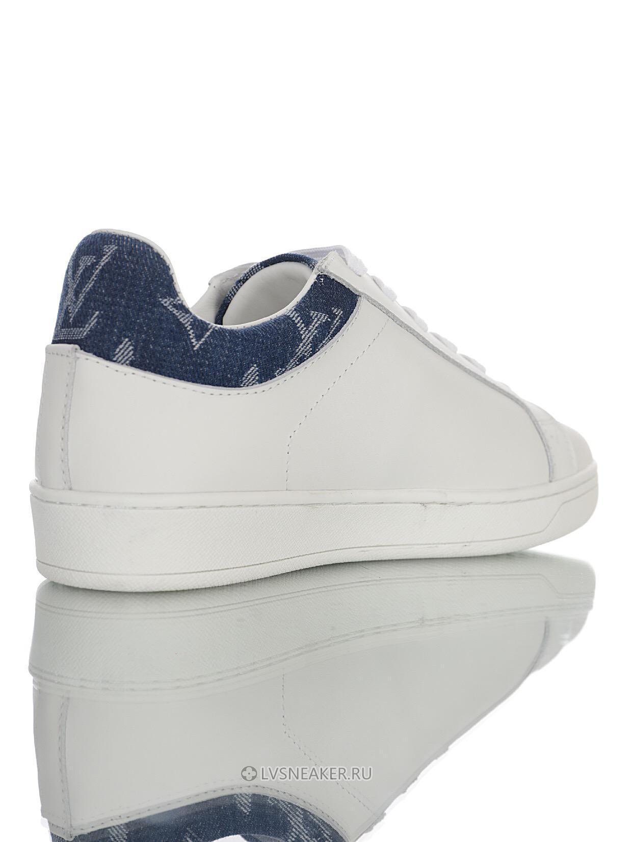 Louis Vuitton LV Luxembourg "White with Blue Denim Monogram Top" 1A45TA Sneakers