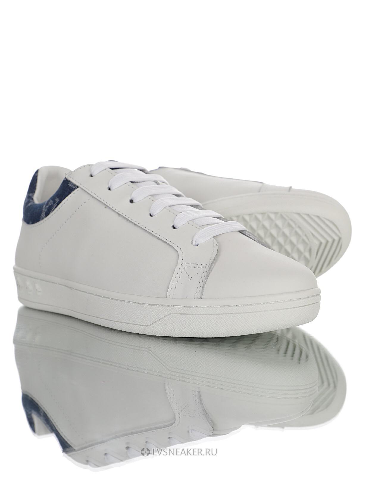 Louis Vuitton LV Luxembourg "White with Blue Denim Monogram Top" 1A45TA Sneakers