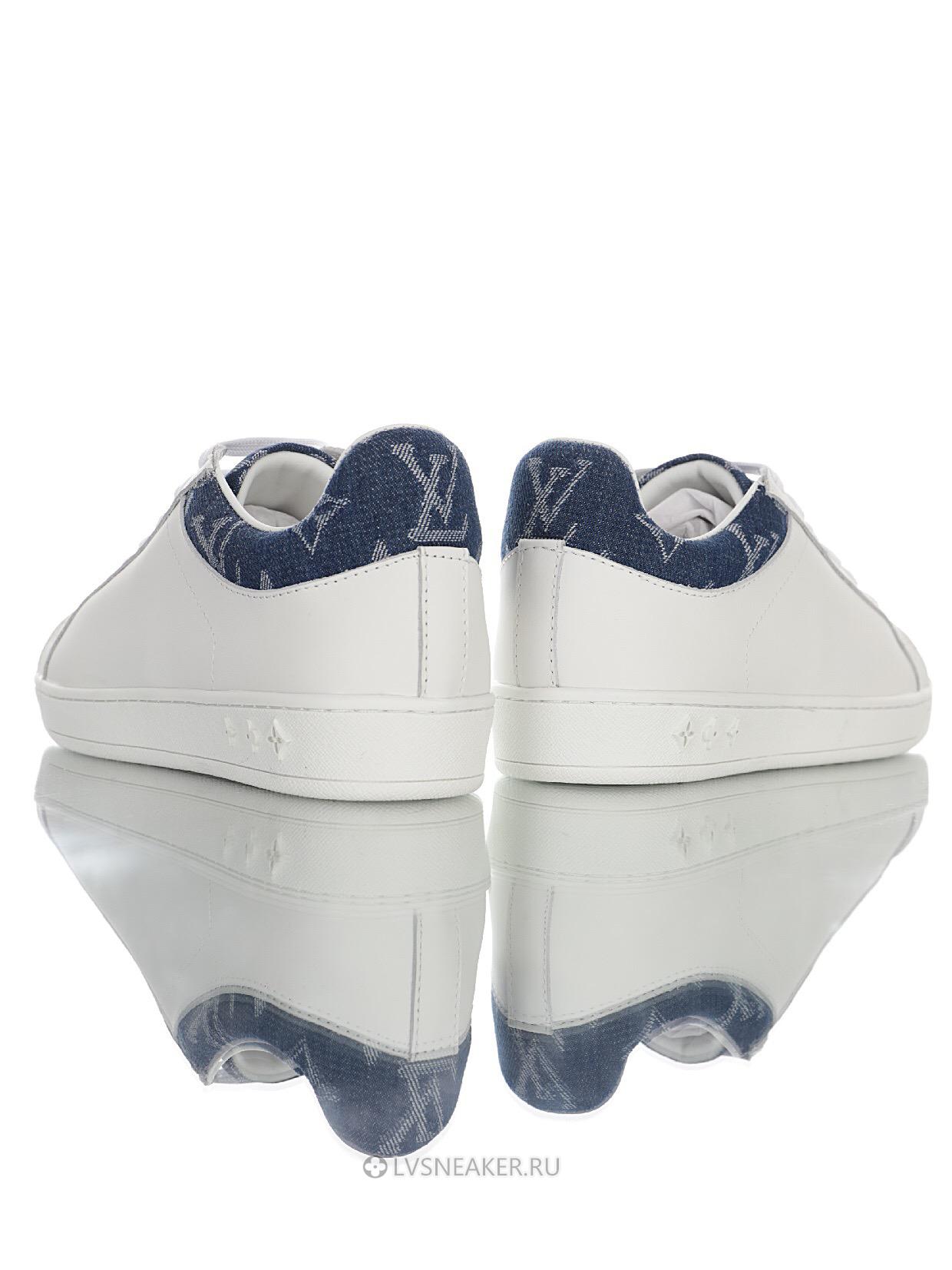 Louis Vuitton LV Luxembourg "White with Blue Denim Monogram Top" 1A45TA Sneakers