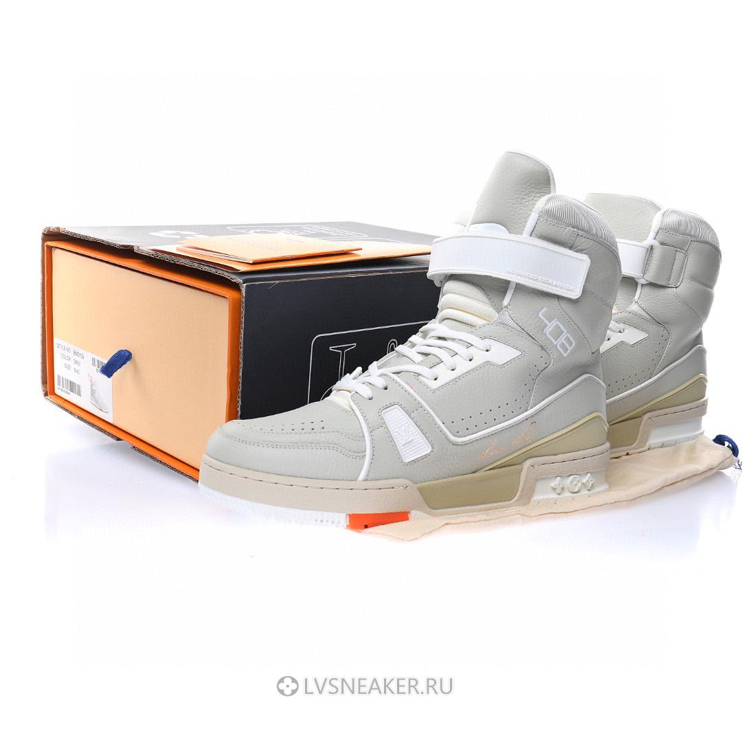 Louis Vuitton LV 408 Trainer High Boot "Grey White" 1A5A0N Sneakers
