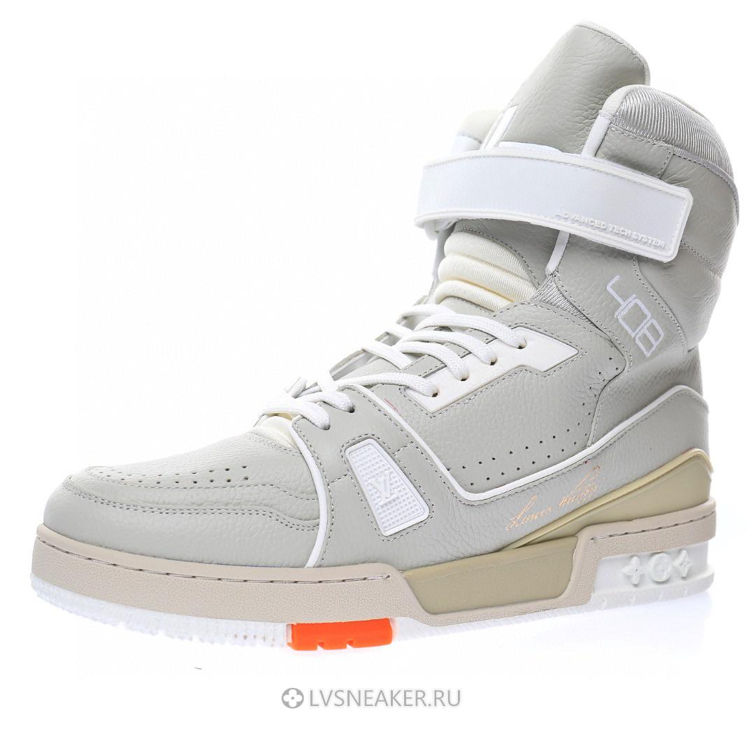 Louis Vuitton LV 408 Trainer High Boot "Grey White" 1A5A0N Sneakers