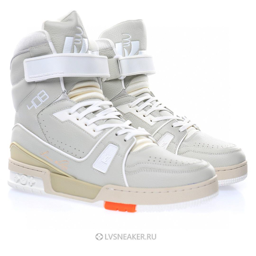 Louis Vuitton LV 408 Trainer High Boot "Grey White" 1A5A0N Sneakers