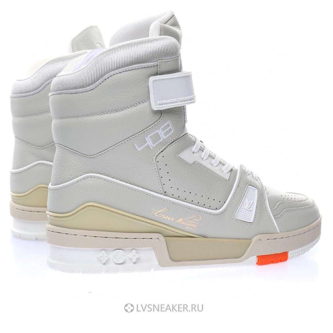 Louis Vuitton LV 408 Trainer High Boot "Grey White" 1A5A0N Sneakers