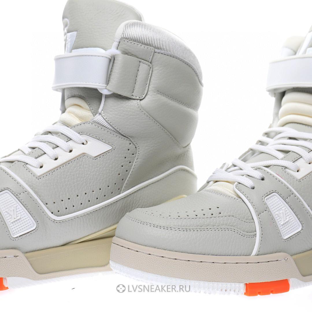 Louis Vuitton LV 408 Trainer High Boot "Grey White" 1A5A0N Sneakers