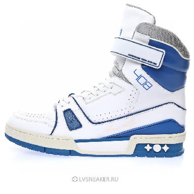 Louis Vuitton LV 408 Trainer High Boot "White Blue" 1A54JA Sneakers