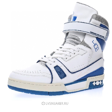 Louis Vuitton LV 408 Trainer High Boot "White Blue" 1A54JA Sneakers