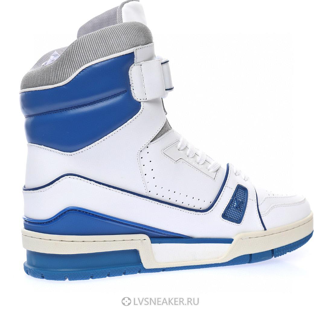 Louis Vuitton LV 408 Trainer High Boot "White Blue" 1A54JA Sneakers