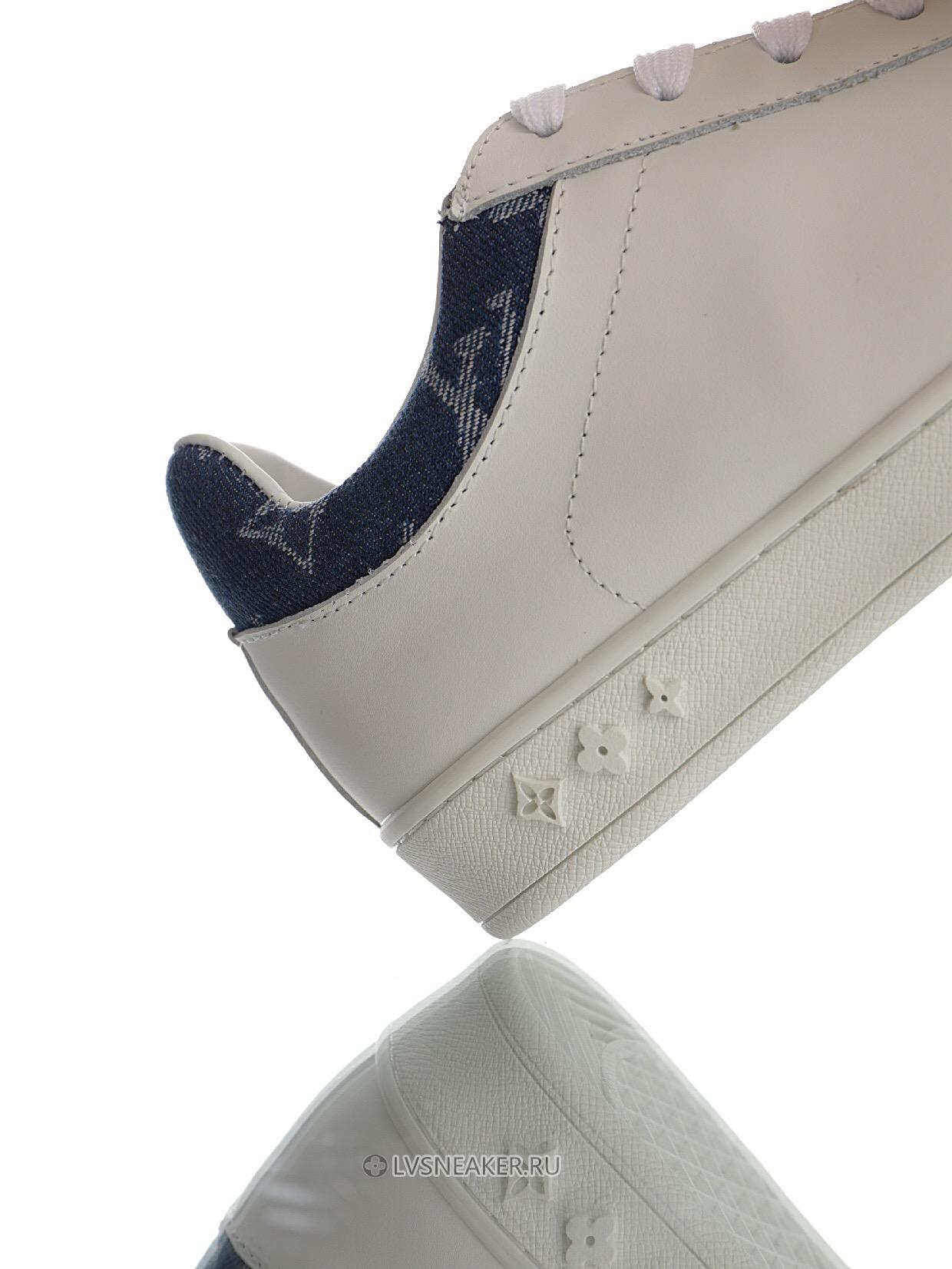 Louis Vuitton LV Luxembourg "White with Blue Denim Monogram Top" 1A45TA Sneakers