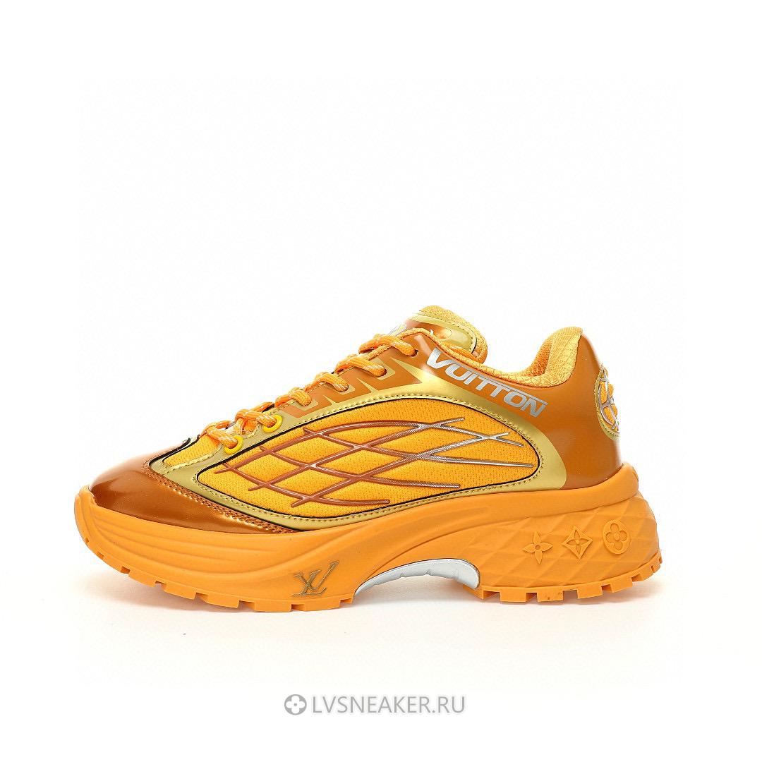Louis Vuitton LV Discovery Lace Up "Gold Yellow" 1ABZ2W-2 Sneakers