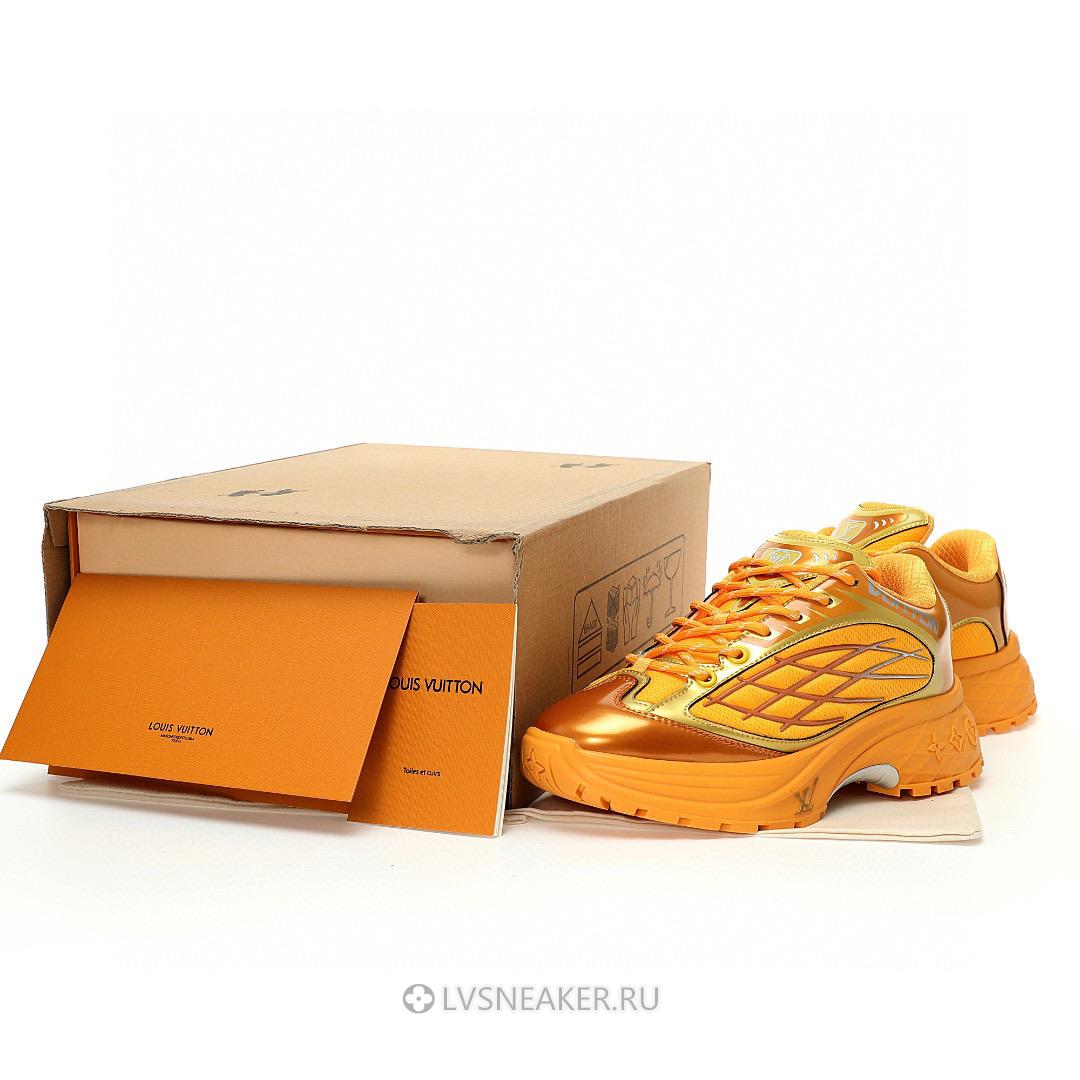 Louis Vuitton LV Discovery Lace Up "Gold Yellow" 1ABZ2W-2 Sneakers