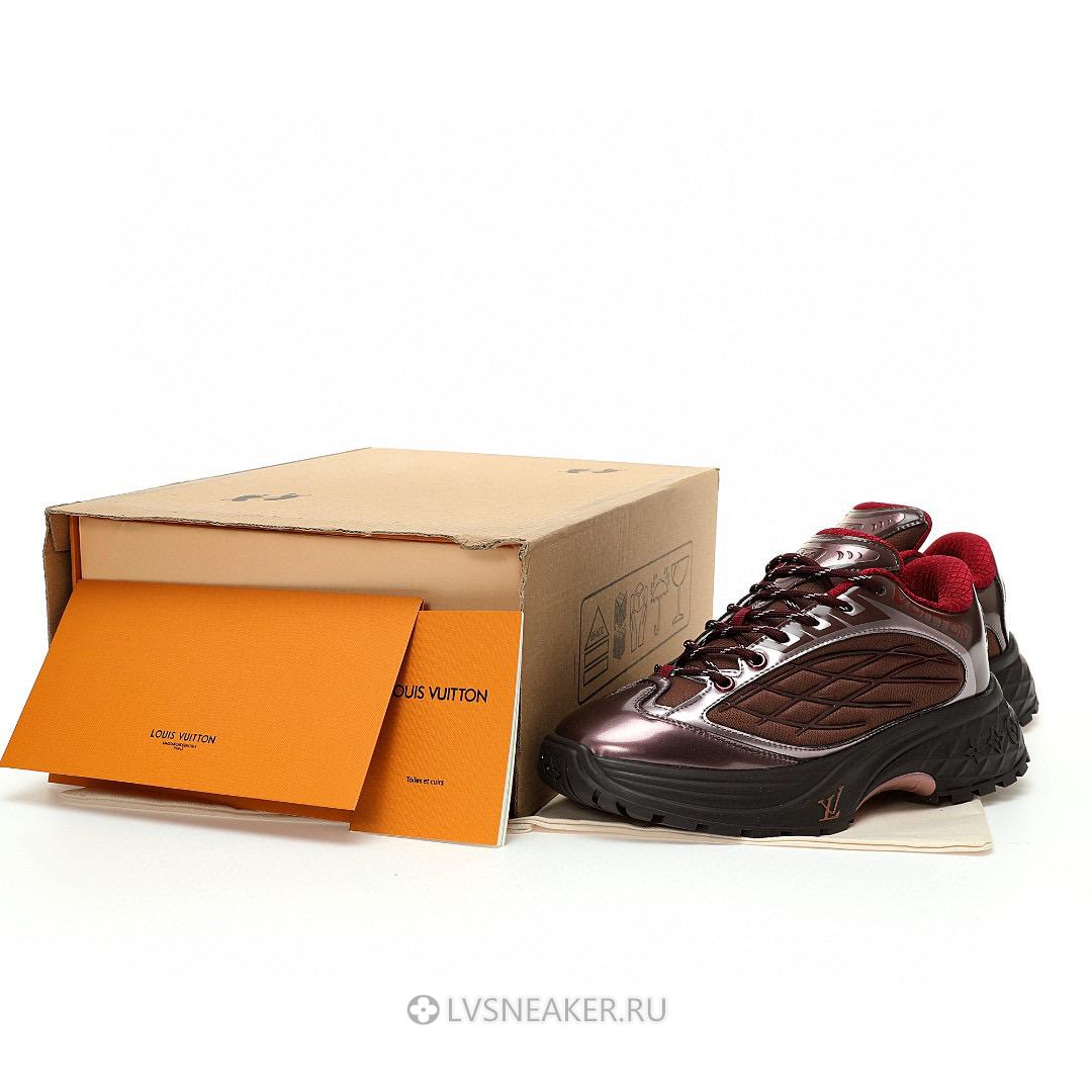 Louis Vuitton LV Discovery Lace Up "Brown Purple Red" 1ABZ2W-3 Sneakers