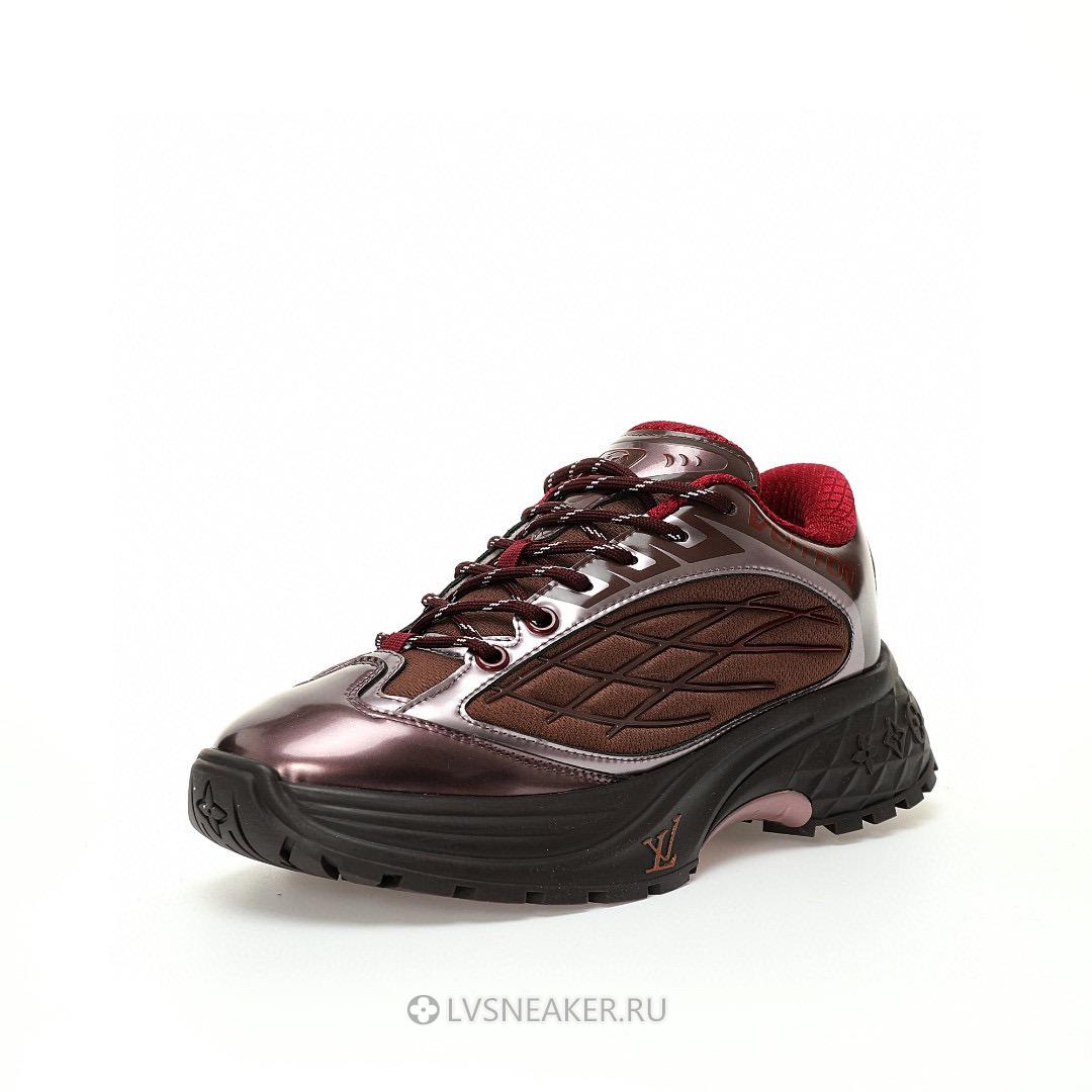 Louis Vuitton LV Discovery Lace Up "Brown Purple Red" 1ABZ2W-3 Sneakers