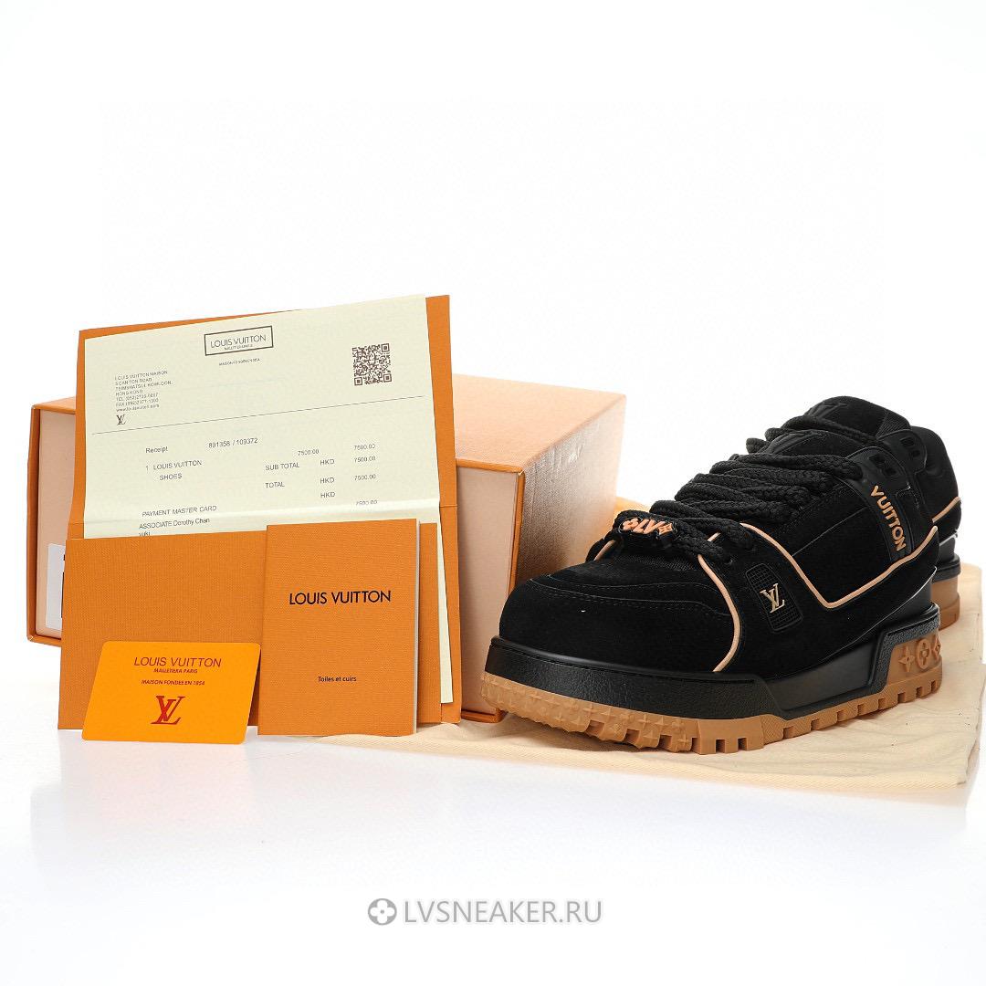 Louis Vuitton LV Trainer Maxi "Black Brown Suede" 1ABM30 Sneakers