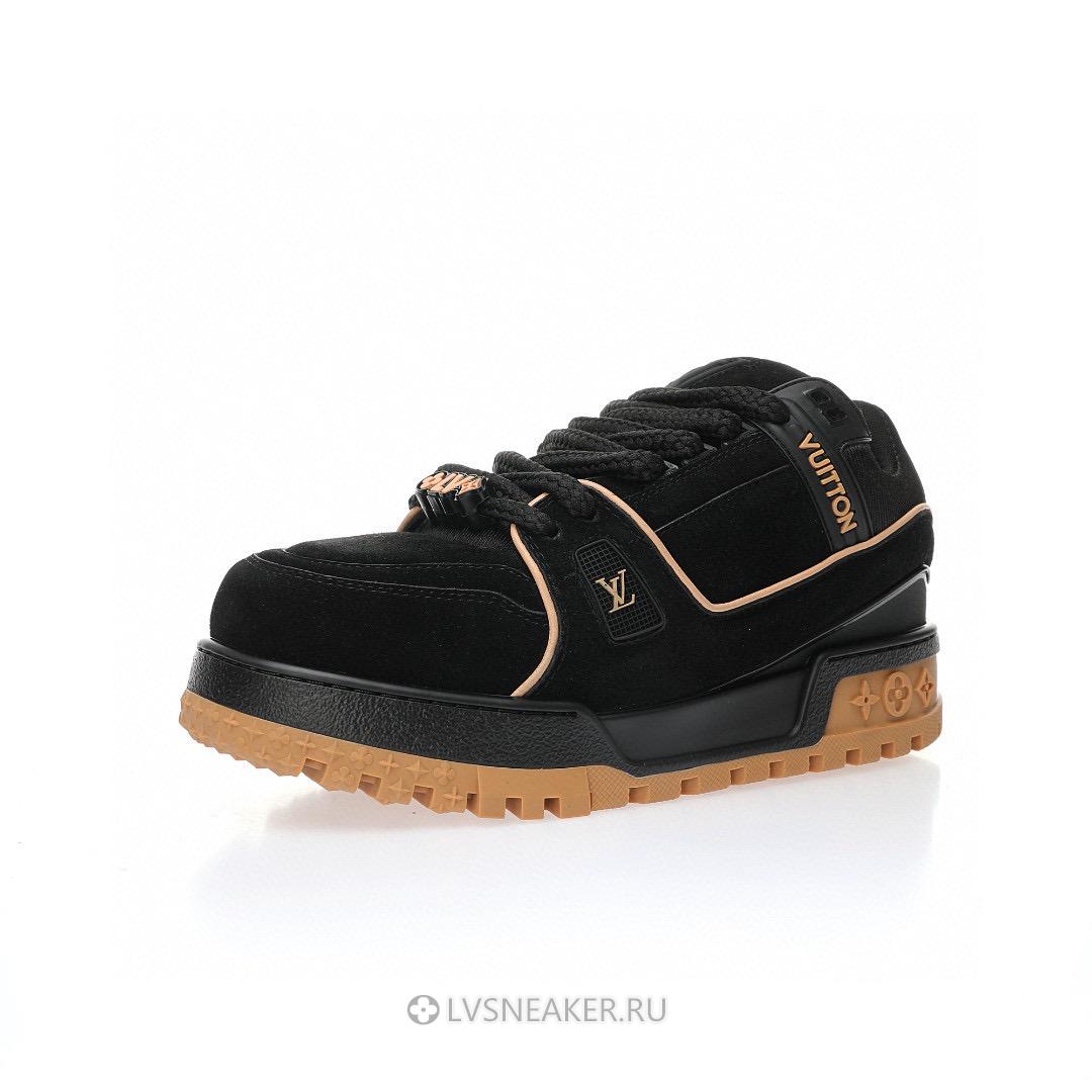 Louis Vuitton LV Trainer Maxi "Black Brown Suede" 1ABM30 Sneakers