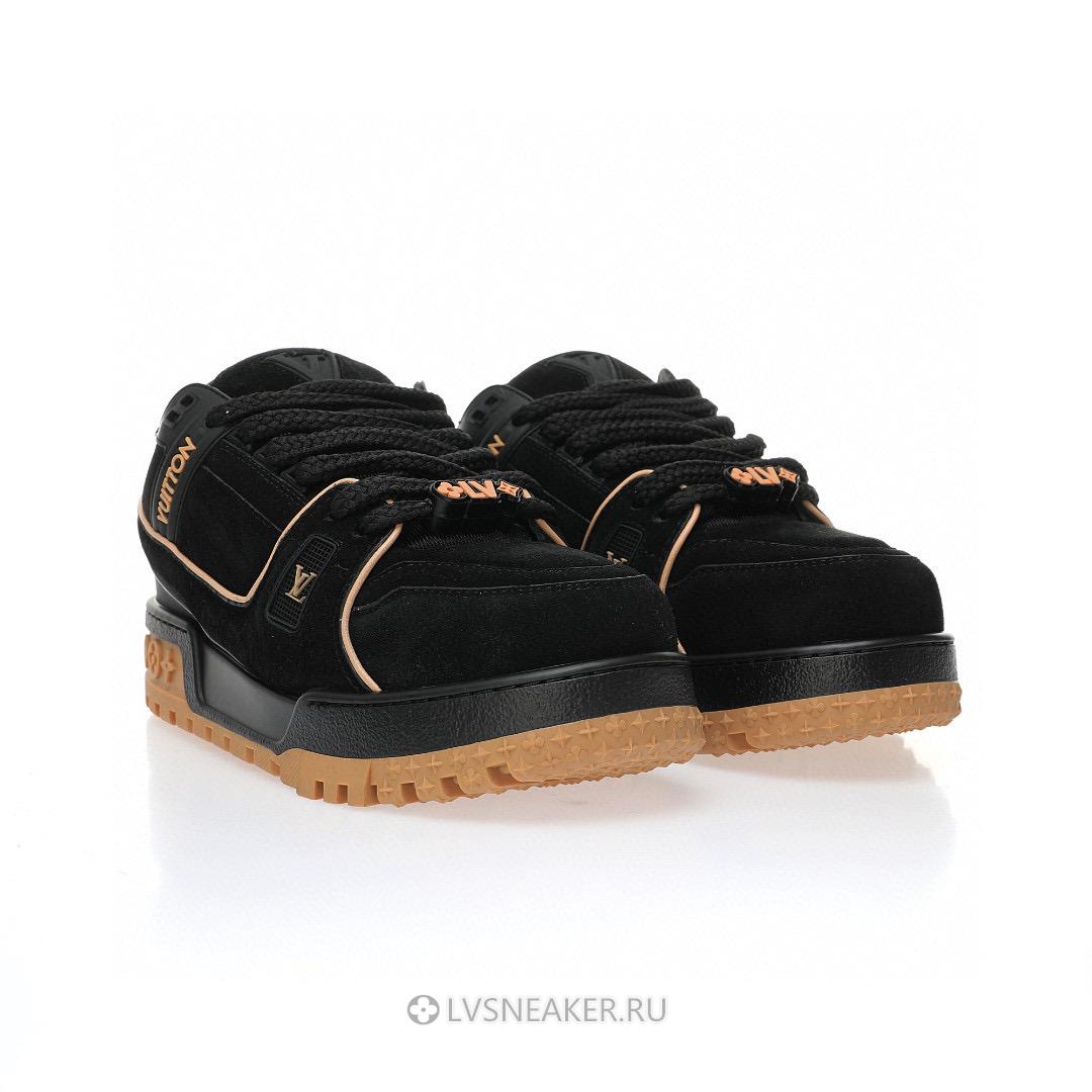Louis Vuitton LV Trainer Maxi "Black Brown Suede" 1ABM30 Sneakers