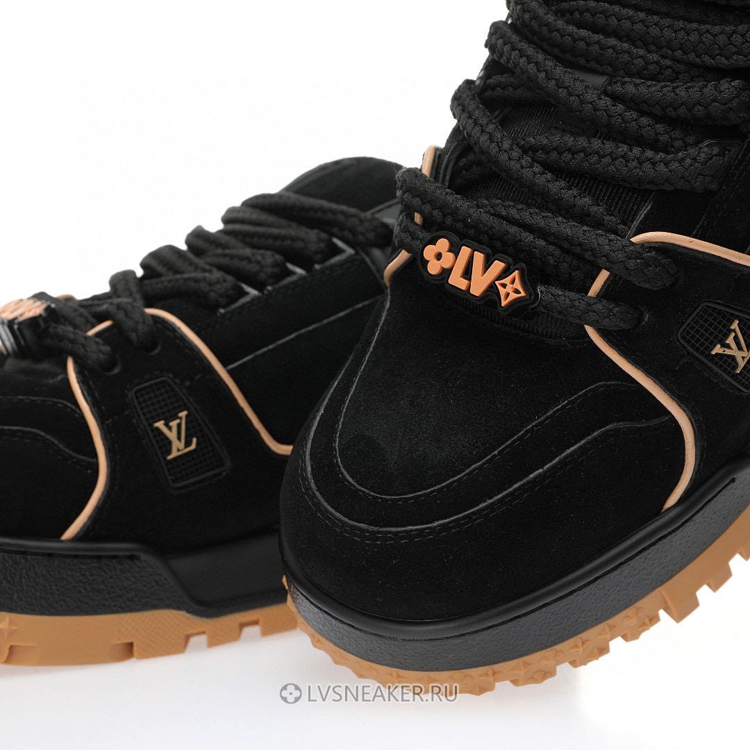 Louis Vuitton LV Trainer Maxi "Black Brown Suede" 1ABM30 Sneakers