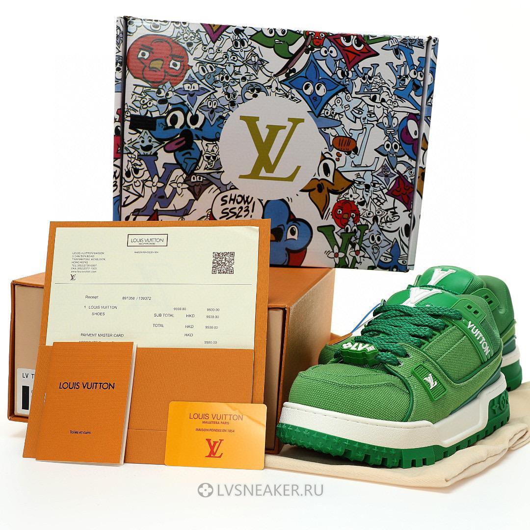 Louis Vuitton LV Trainer Maxi LOVE Component "Valentines Day Green" 1AD5OO-3 Sneakers