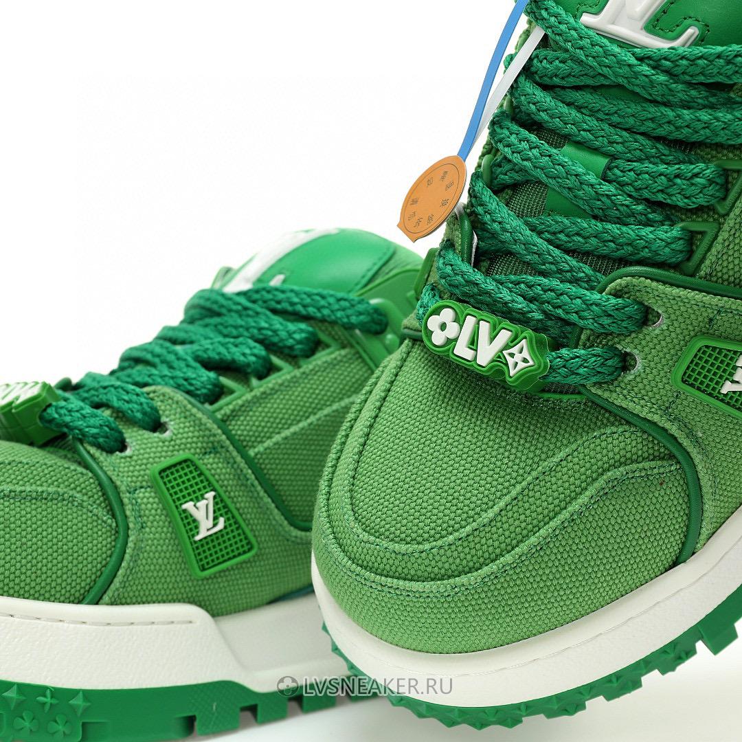 Louis Vuitton LV Trainer Maxi LOVE Component "Valentines Day Green" 1AD5OO-3 Sneakers