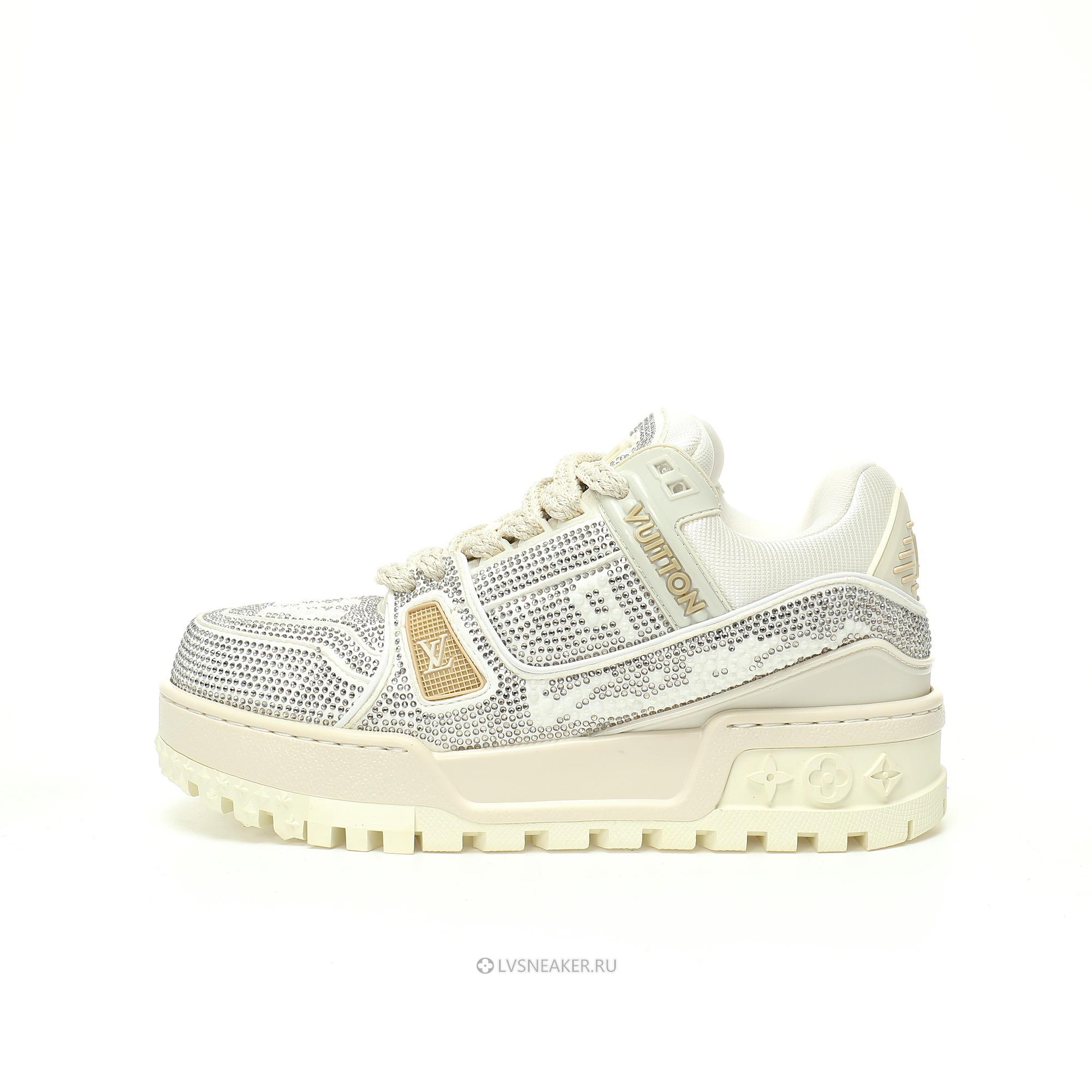 Louis Vuitton LV Trainer Maxi "White Swarovksi Crystals" 1ACEOJ-2 Sneakers