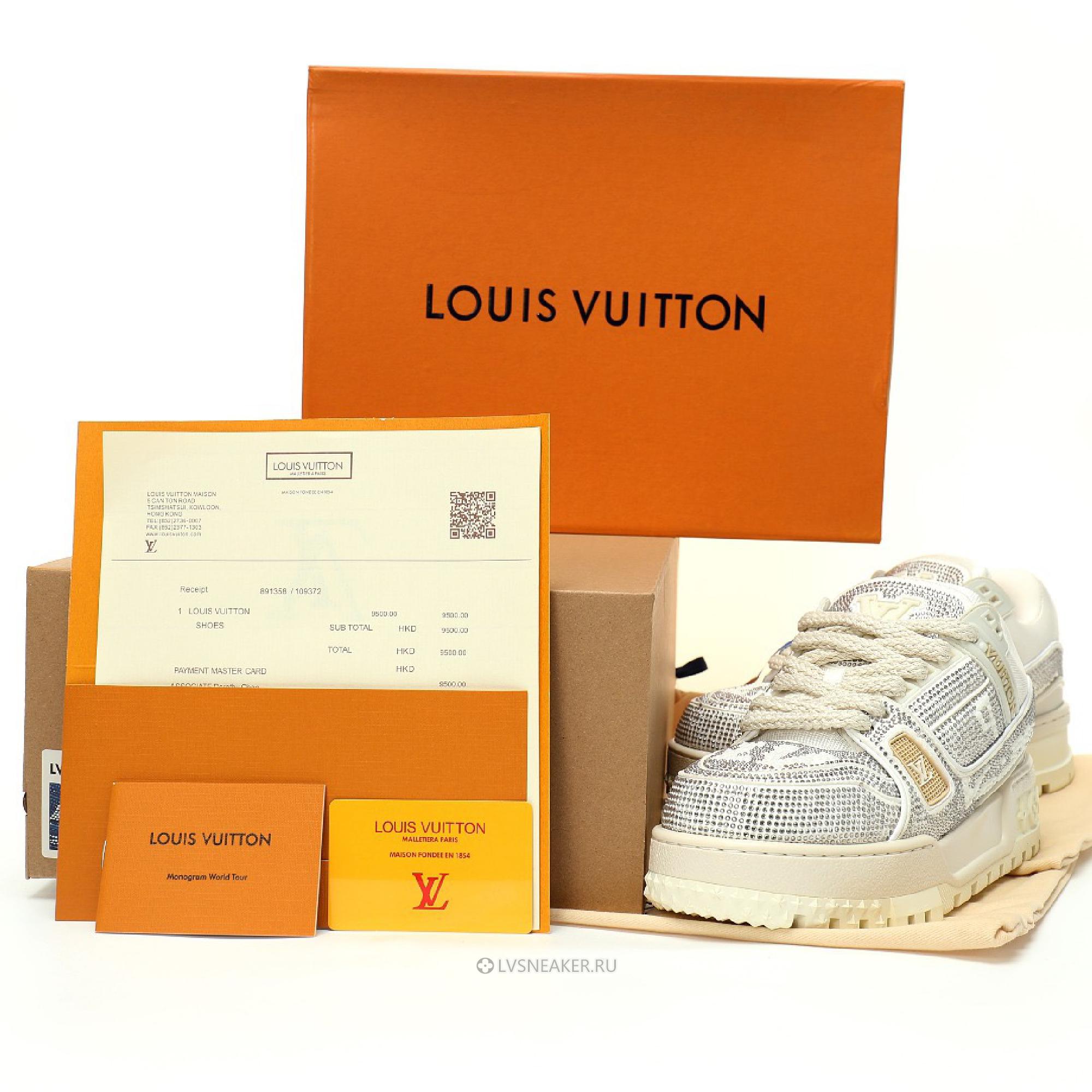 Louis Vuitton LV Trainer Maxi "White Swarovksi Crystals" 1ACEOJ-2 Sneakers