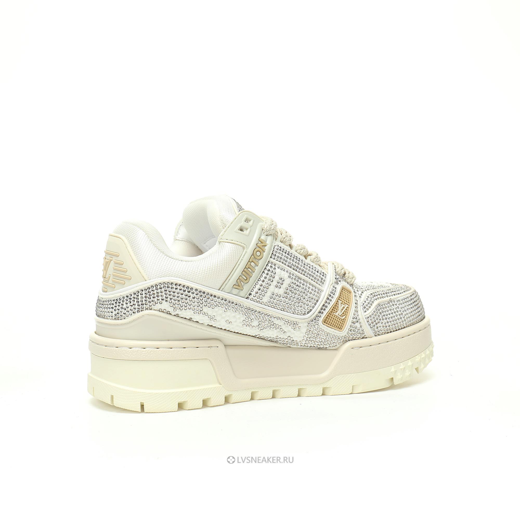 Louis Vuitton LV Trainer Maxi "White Swarovksi Crystals" 1ACEOJ-2 Sneakers
