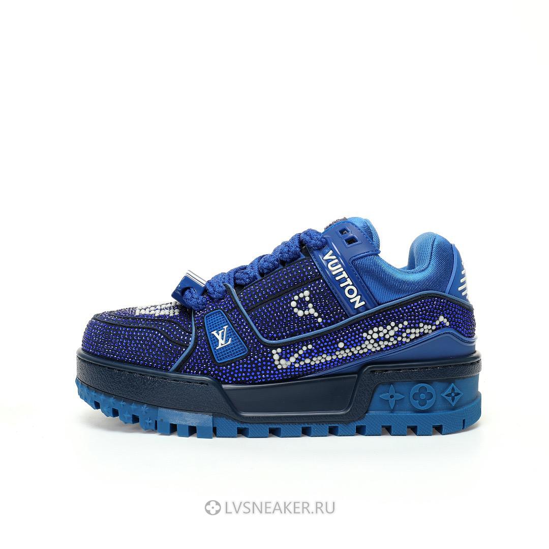Louis Vuitton LV Trainer Maxi "Blue Swarovksi Crystals" 1ACEOJ-3 Sneakers
