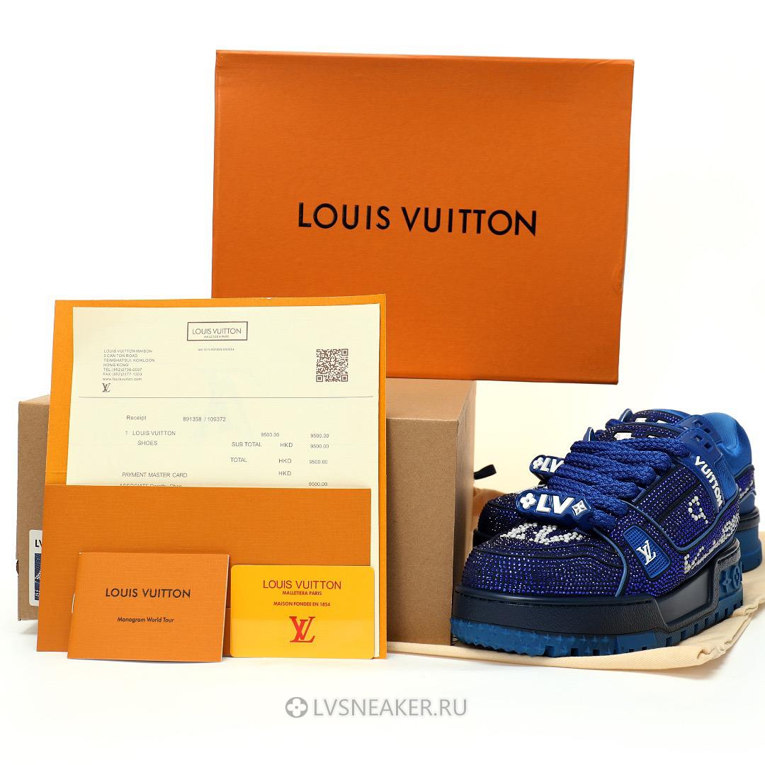 Louis Vuitton LV Trainer Maxi "Blue Swarovksi Crystals" 1ACEOJ-3 Sneakers