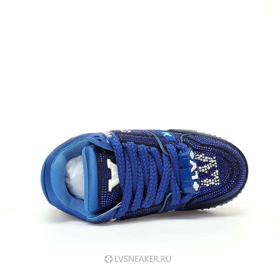 Louis Vuitton LV Trainer Maxi "Blue Swarovksi Crystals" 1ACEOJ-3 Sneakers