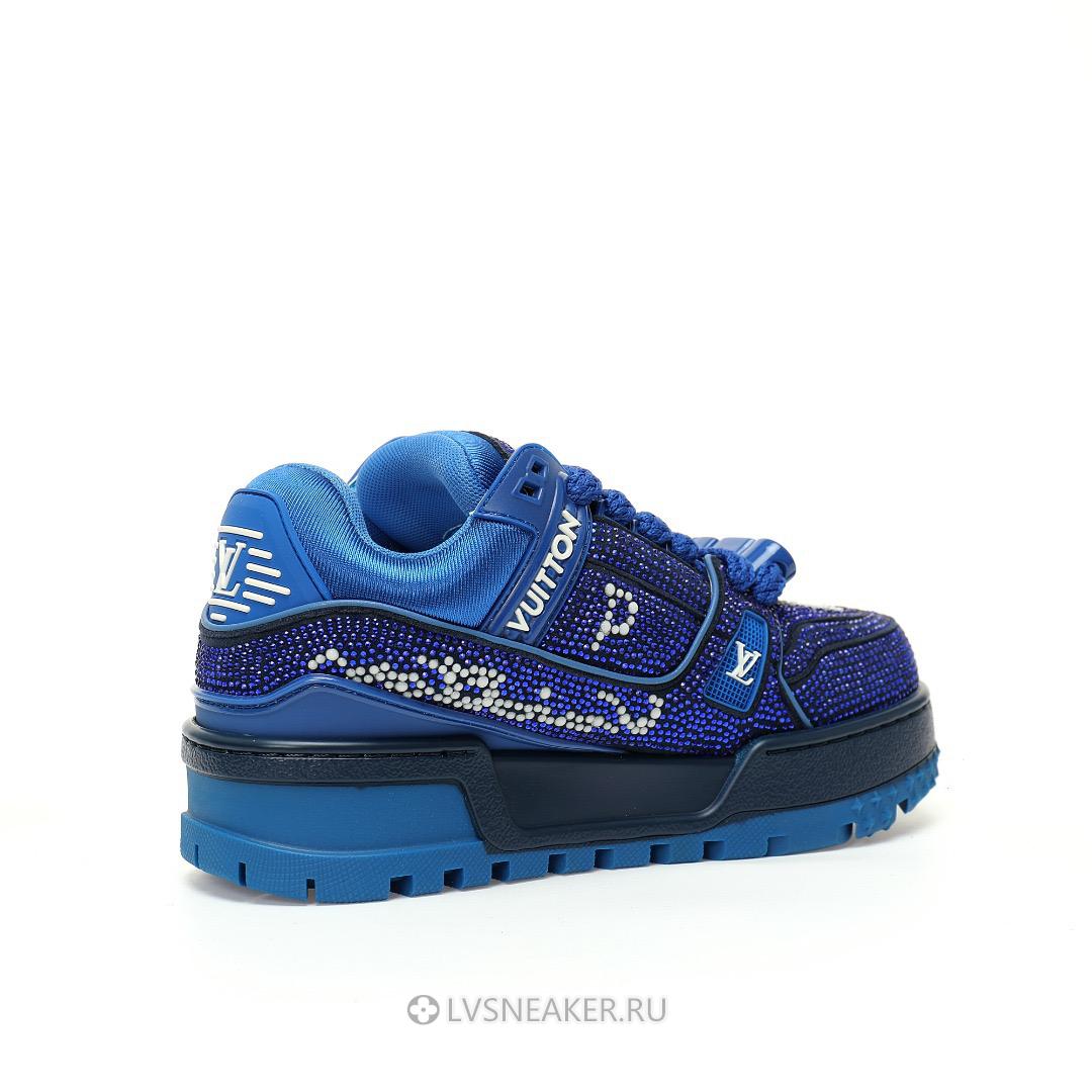 Louis Vuitton LV Trainer Maxi "Blue Swarovksi Crystals" 1ACEOJ-3 Sneakers