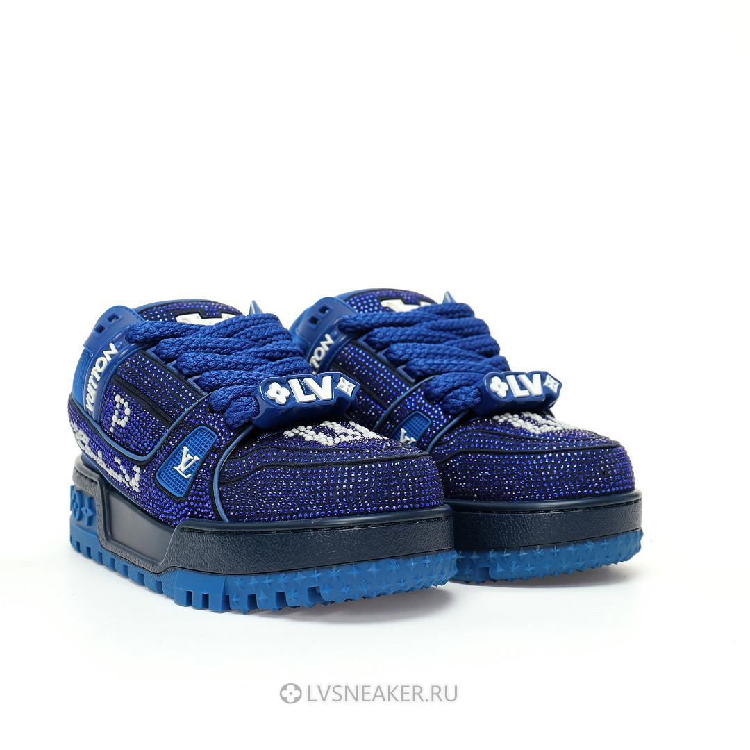 Louis Vuitton LV Trainer Maxi "Blue Swarovksi Crystals" 1ACEOJ-3 Sneakers