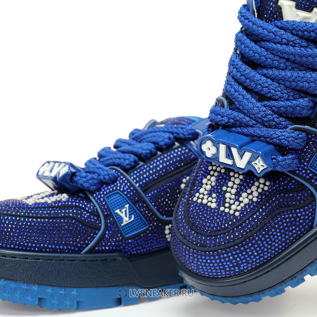 Louis Vuitton LV Trainer Maxi "Blue Swarovksi Crystals" 1ACEOJ-3 Sneakers